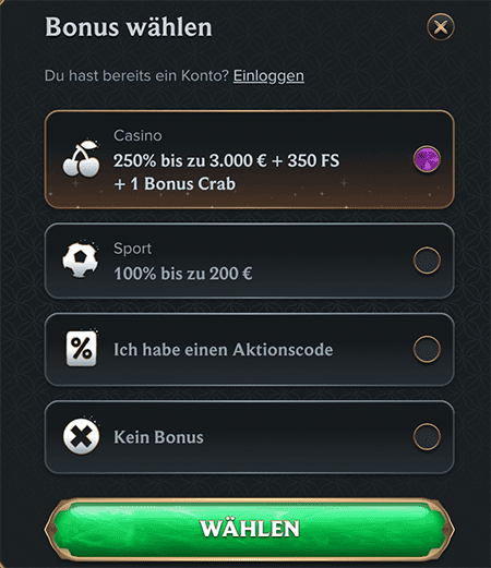 Astromania Casino™ Registrierung